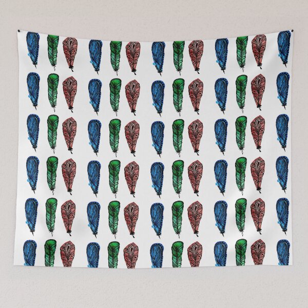 Item preview, Energy Blue Green And RedFeathers designed and sold by missmann.