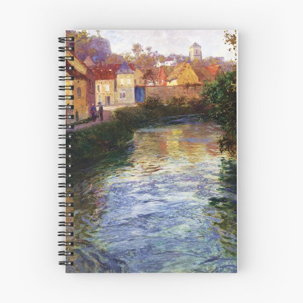 Item preview, River at the Picquigny Village, France Painting 80s Wall Art Decor Painting designed and sold by AC-BCPrint.