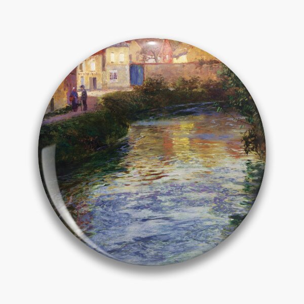Item preview, River at the Picquigny Village, France Painting 80s Wall Art Decor Painting designed and sold by AC-BCPrint.