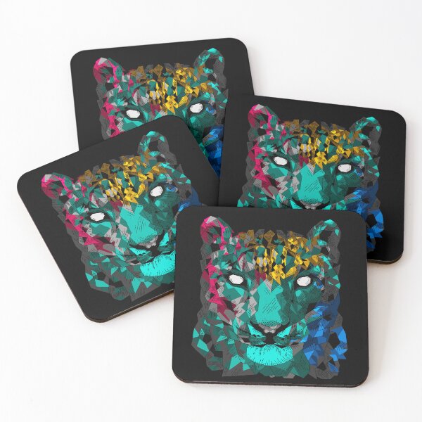 Item preview, Neon abstract colorful snow leopard designed and sold by Bcolors.
