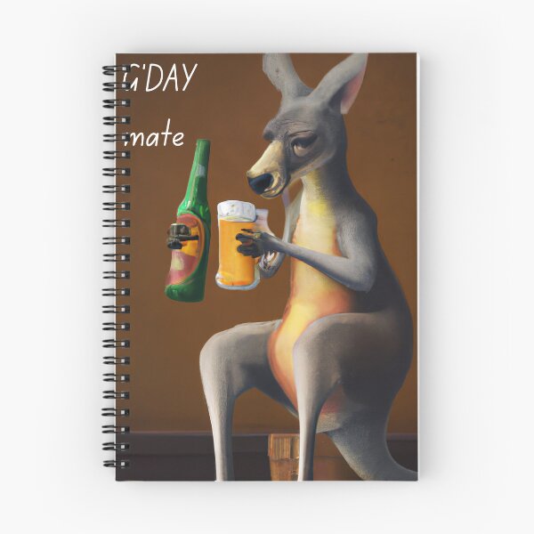 Item preview, Kangaroo Drinking Beer G'Day Mate designed and sold by Graphicelite1.