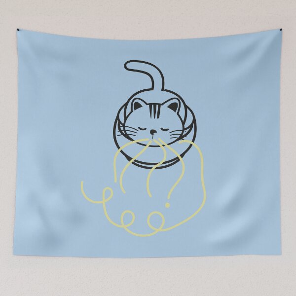 Item preview, Funny Cat Eating Spaghetti outlined designed and sold by fatydesignspace.