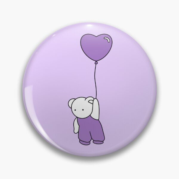 Item preview, Lindo oso de peluche tiene globo de corazón púrpura designed and sold by Roceline.