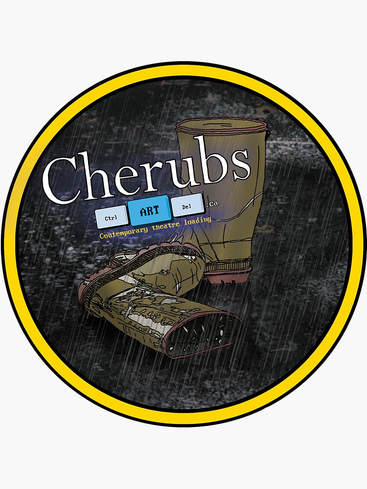 Thumbnail 3 of 3, Sticker, Cherubs Canadian Premiere Rainboots Pin designed and sold by Ctrl-ART-Del.