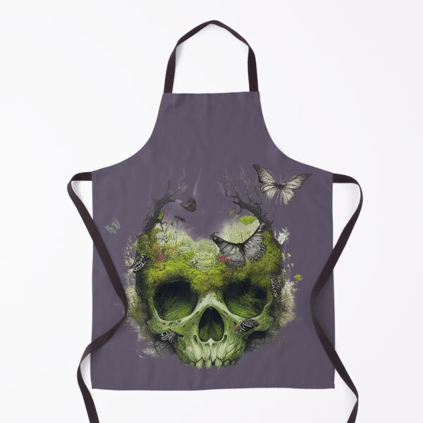 Item preview, Skull with Butterflies and Flowers Green designed and sold by CoyoteStudio.