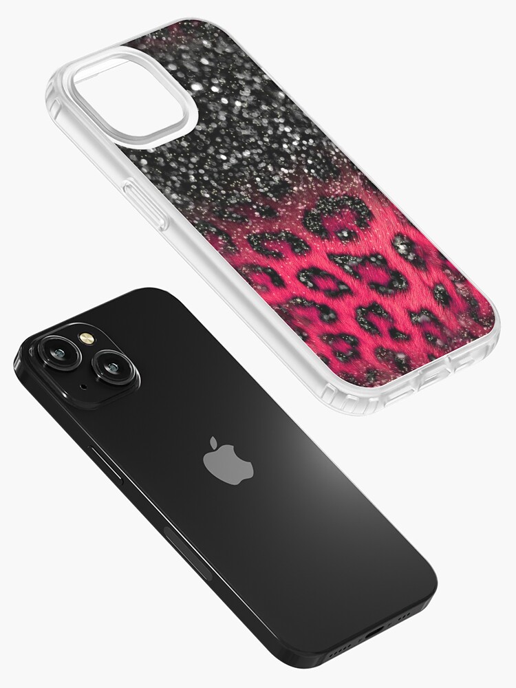 Pink Black Leopard Print Faux Glitter iPhone Case for Sale by wildredhead