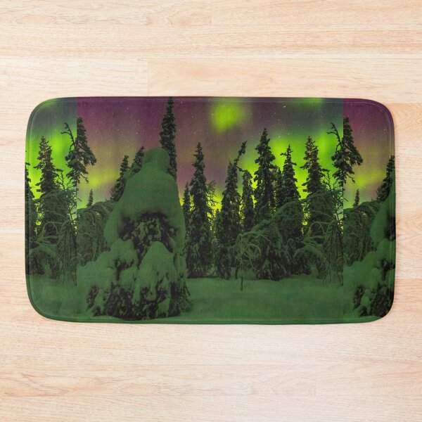 Item preview, GREEN NORTHERN LIGHTS OVER THE TREES designed and sold by MJ96-PRO.