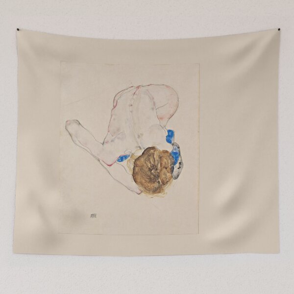 Item preview, Egon Schiele Nude with Blue Stockings, Bending Forward  designed and sold by TeeARTHY.