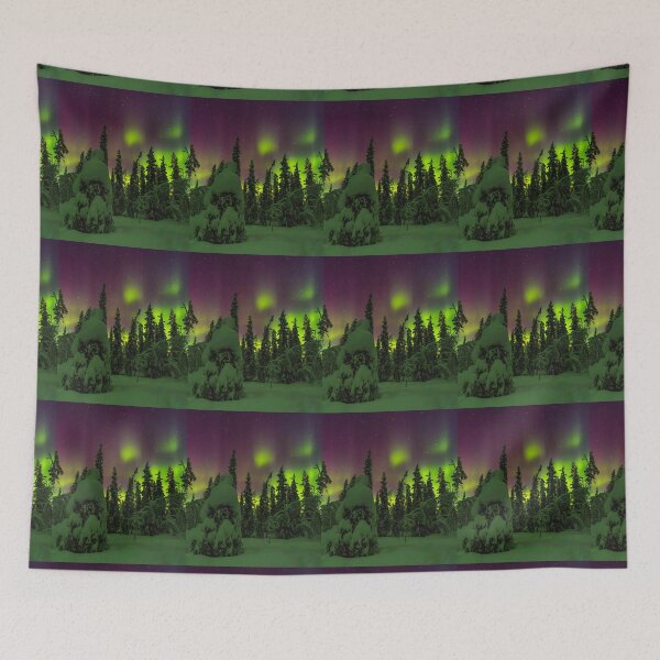 Item preview, GREEN NORTHERN LIGHTS OVER THE TREES designed and sold by MJ96-PRO.