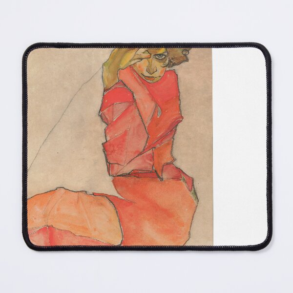 Item preview, Egon Schiele Kneeling Female in Orange-Red Dress designed and sold by TeeARTHY.