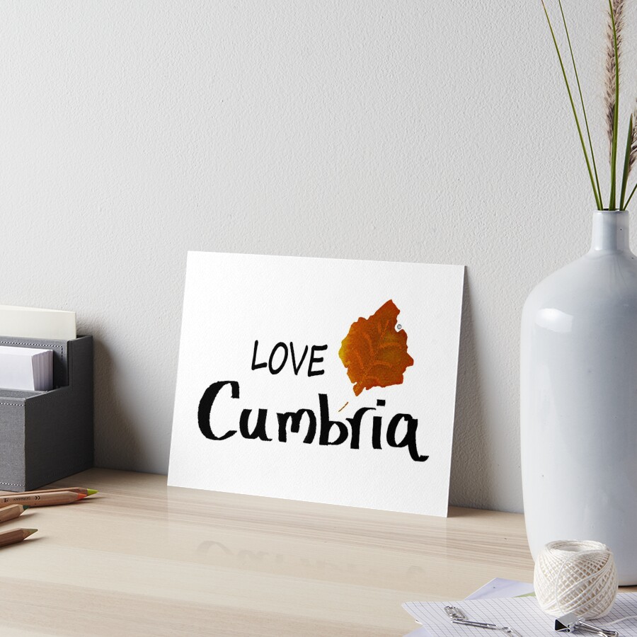 love cumbria 4" art printspreadsmiles | redbubble