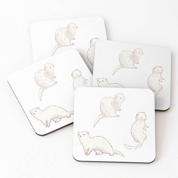 Item preview, White Ferrets illustration designed and sold by Mayarart.