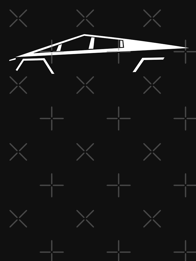 Thumbnail 7 von 7, Classic T-Shirt, Cybertruck-Silhouette (Seite, Weiß) designt und verkauft von 718Raindeer.