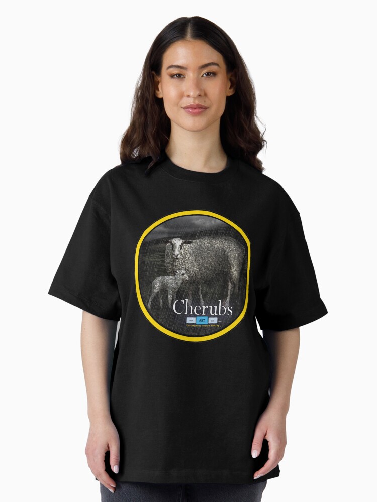 Thumbnail 1 of 7, Oversized T-Shirt, Cherubs Canadian Premiere Sheep Artwork designed and sold by Ctrl-ART-Del.