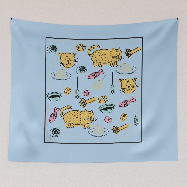 Item preview, Copy of Funny Cat Eating Spaghetti Pattern designed and sold by fatydesignspace.