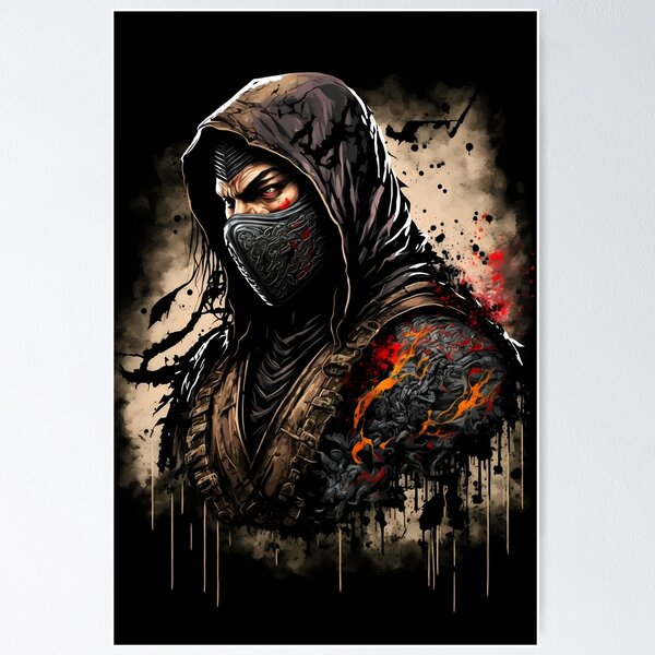 Ninja Poster for Gamers and lovers of retro gaming and Japanese art Poster  for Sale by Sk00ma