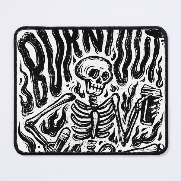 Item preview, Burnt out Skeleton Artist Lettering black on white version designed and sold by TinyQueenArt.