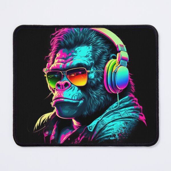 Item preview, Retro Gorilla with Sunglasses and Headphones designed and sold by CoyoteStudio.