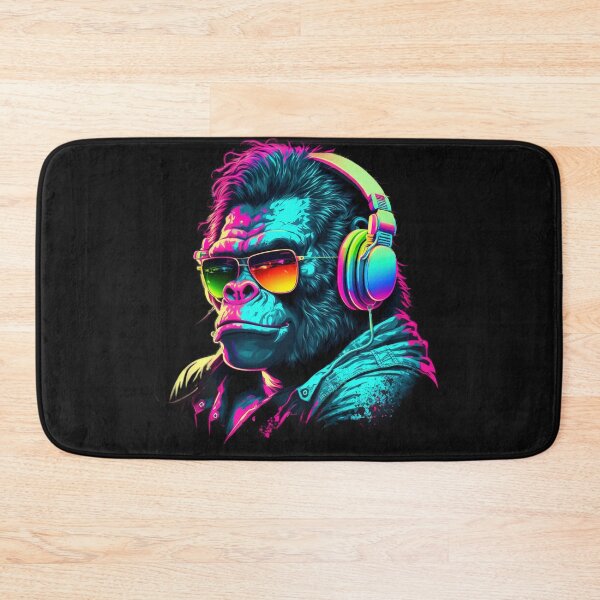 Item preview, Retro Gorilla with Sunglasses and Headphones designed and sold by CoyoteStudio.