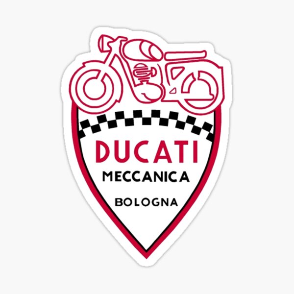 6 Adhesivos Pegatinas Scudetto Escudo Ducati Meccanica Vintage Oro Y Negro 