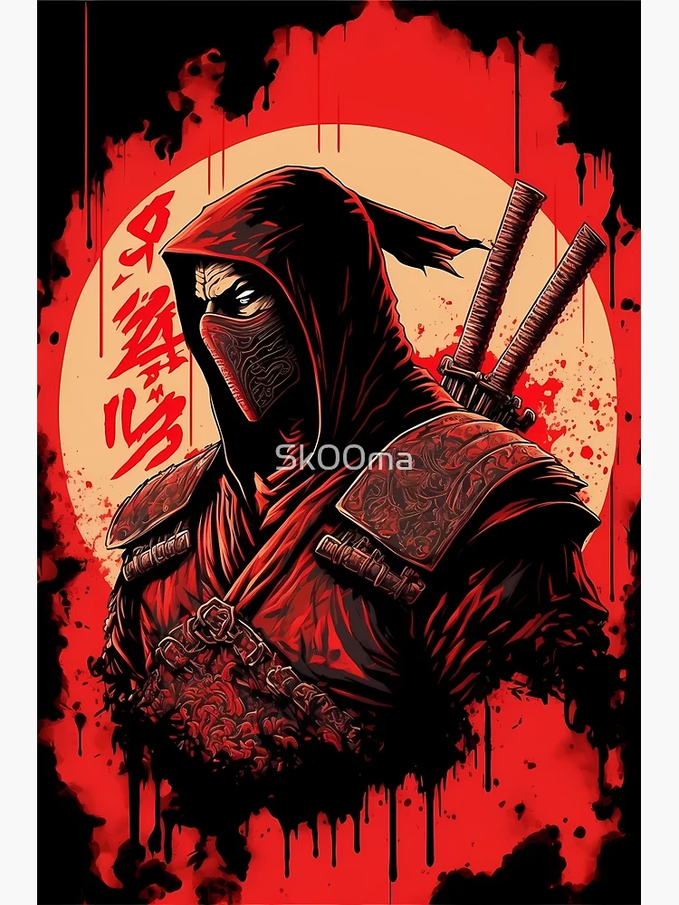 Ninja Poster for Gamers and lovers of retro gaming and Japanese