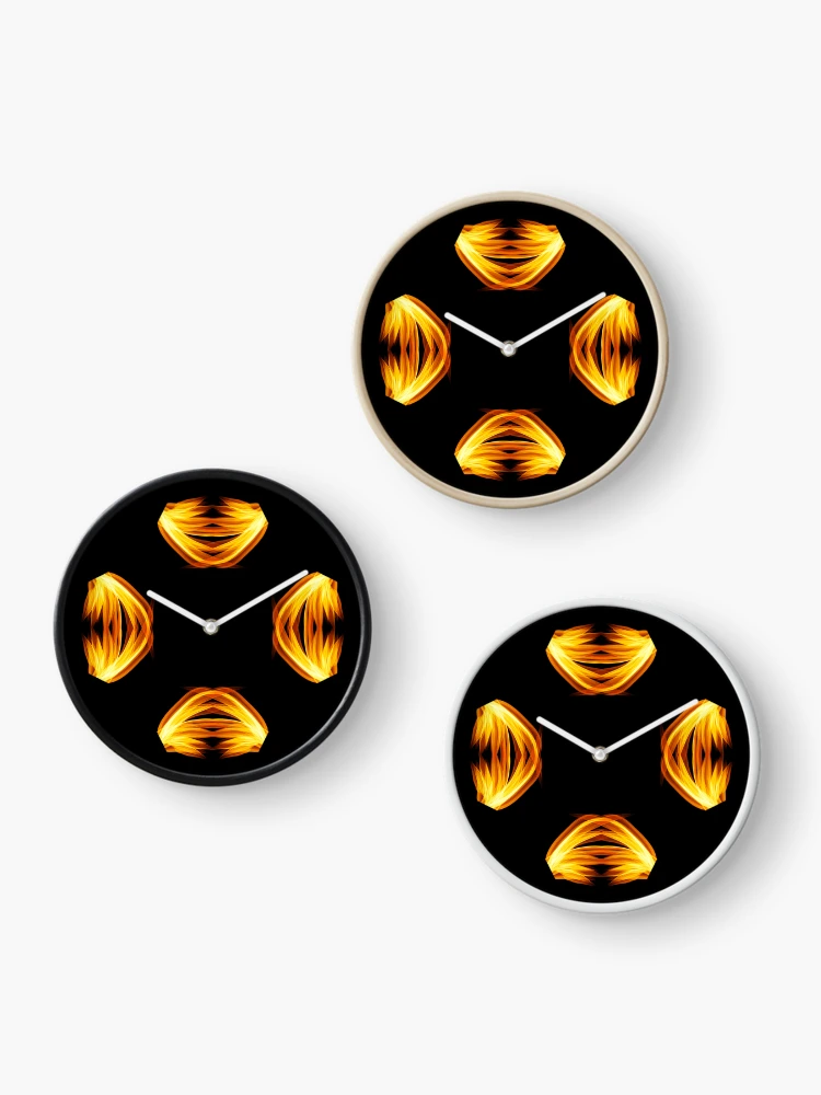 Thumbnail 3 of 4, Clock, golden lights pattern designed and sold by Meo Design.