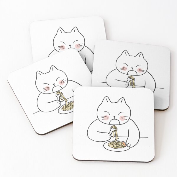 Item preview, cat eating spaghetti designed and sold by Zaibo.