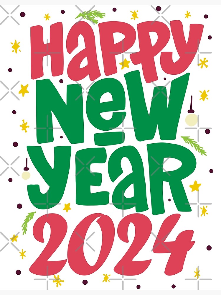 "Happy new year 2024 Merry Christmas" Greeting Card for Sale by