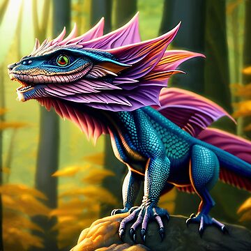 Artwork thumbnail, Scaled Blue and Purple Jungle Dragon by dragynrain