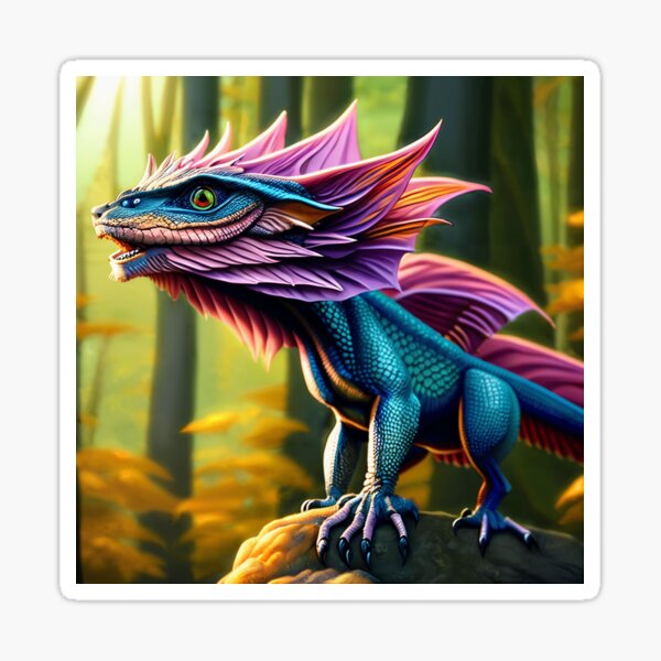Scaled Blue and Purple Jungle Dragon Sticker