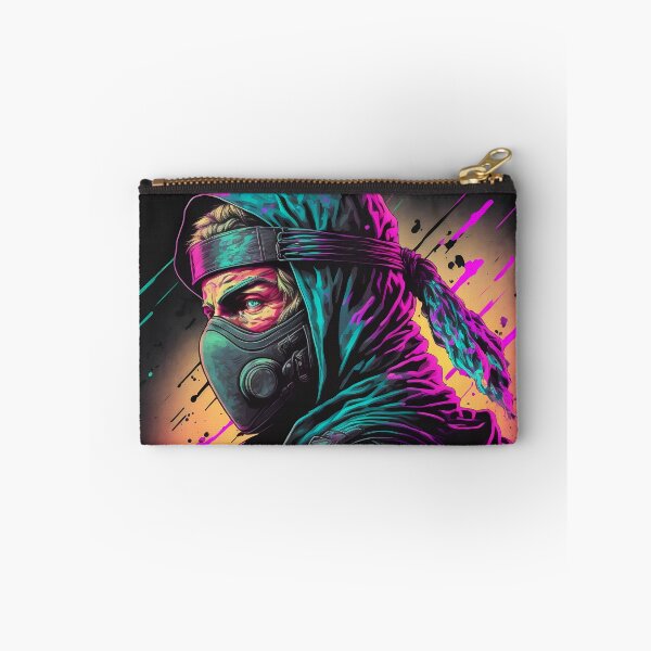 Aperçu de l'œuvre Affiche Synthwave - Ninja de jeu rétro Vapourwave créée et vendue par Sk00ma.