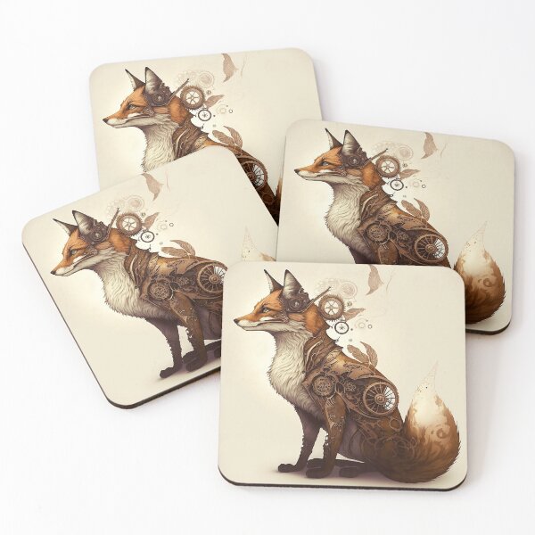 Item preview, Steampunk fox art fantasy designed and sold by InsectariumArt.