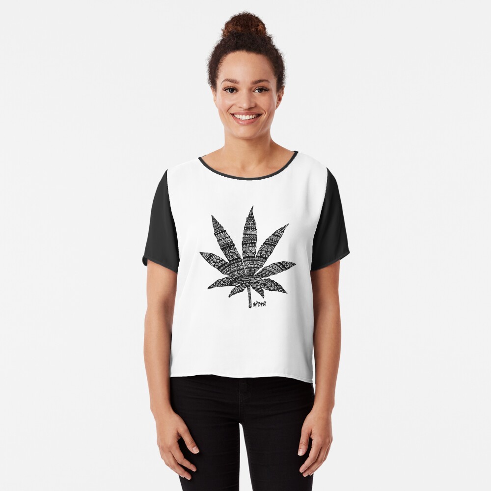 Chronic Leaf Chiffon Top