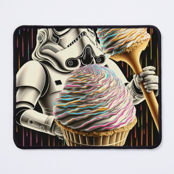 Item preview, White mask big spoon colorful acid rain cosmic ice cream cone sticker designed and sold by osssoconcept.