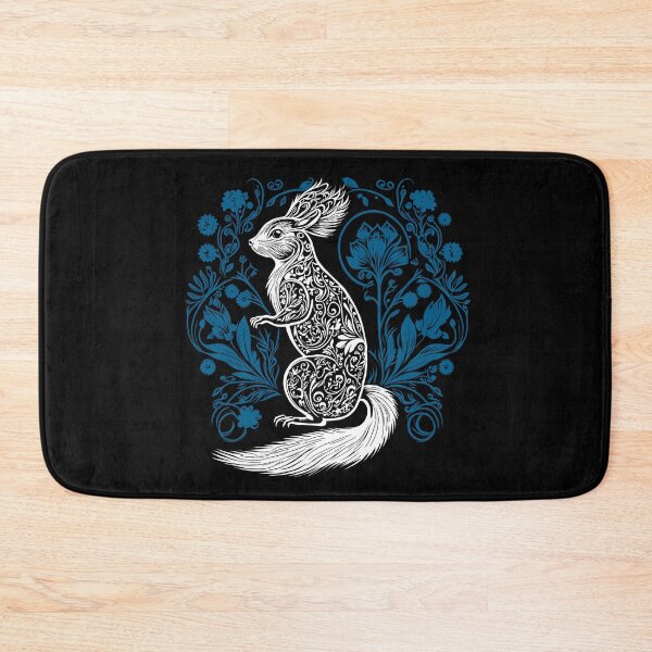 Item preview, Squirrel in the Garden Intricate Design Blue and White designed and sold by TheFoxyWolfShop.