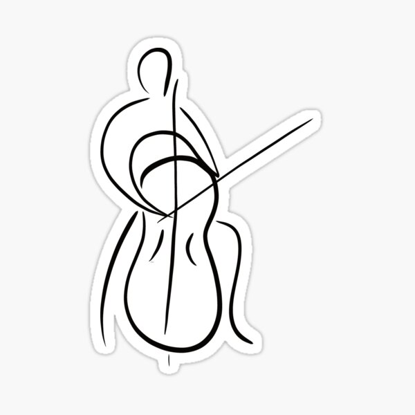 Item preview, Cellist - Line Art designed and sold by piesdesignart.