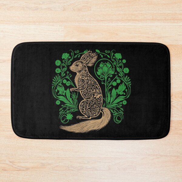 Item preview, Squirrel in the Garden Intricate Design Green and Brown Earth Tones designed and sold by TheFoxyWolfShop.
