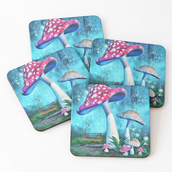 Item preview, Colorful Big Giant Mushrooms in a Forest's designed and sold by Rowena Jones.