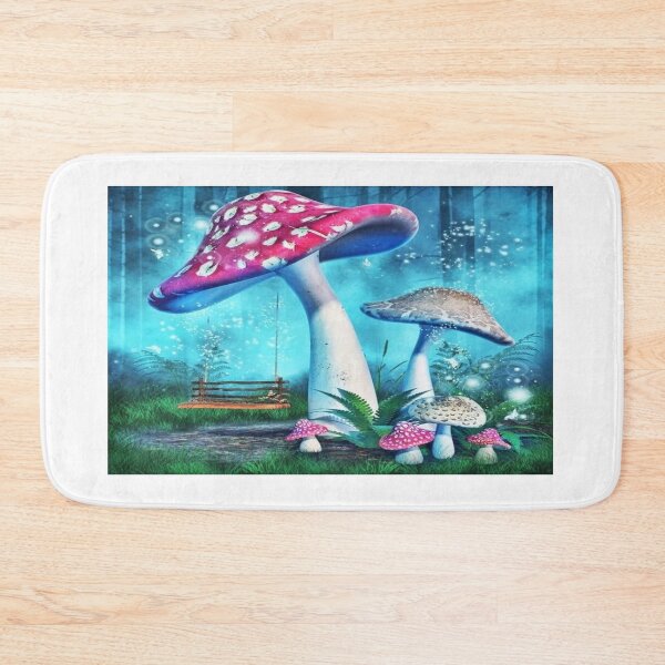 Item preview, Colorful Big Giant Mushrooms in a Forest's designed and sold by Rowena Jones.