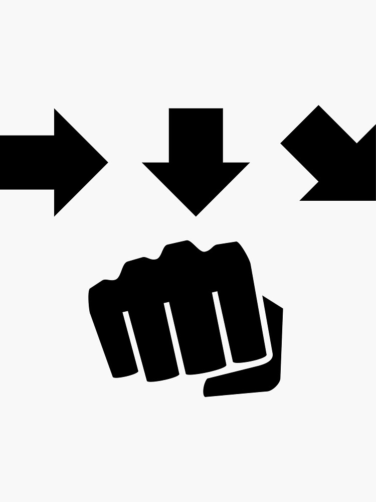 "Retro Fighting Game Input Command" Sticker for Sale by BotWEnthusiast