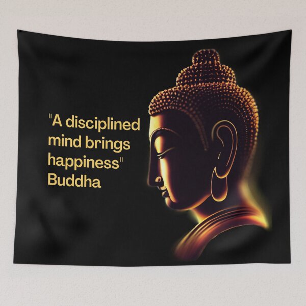Item preview, Buddha - A disciplined mind brings happiness designed and sold by RetComly.