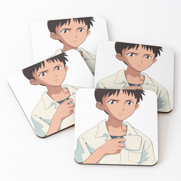 Item preview, Shinji Holding a Mug HD Restored image Neon Genesis Evangelion designed and sold by Scribble-LeviJo.