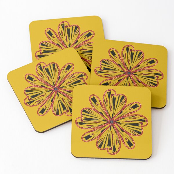 Artikelvorschau, Blumenmuster mit rotem, schwarzem und Senfhintergrund entworfen und verkauft von AlinaSCorner.
