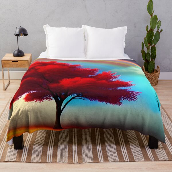 Item preview, Árbol rojo con arcoíris generado por inteligencia artificial designed and sold by megadrina.