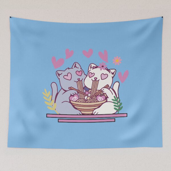 Item preview, Funny Cat Eating Spaghetti heart designed and sold by fatydesignspace.