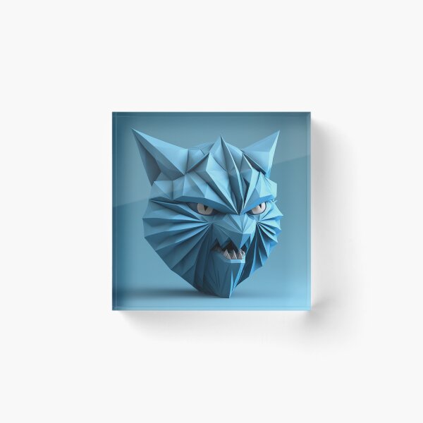 Item preview, origami angry cat face designed and sold by colorexz.
