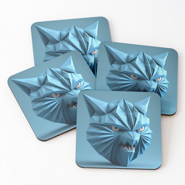 Item preview, origami angry cat face designed and sold by colorexz.