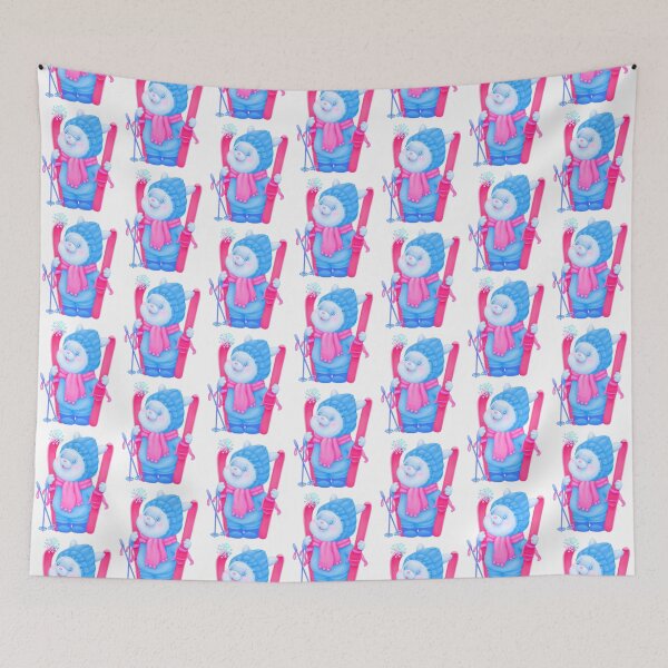 Item preview, A little rabbit with ski looks at a snowflake designed and sold by artmeyer.
