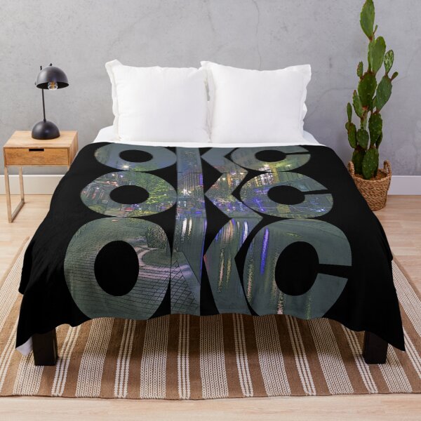 Item preview, Oklahoma City, Oklahoma OKC Night Cityscape Repeating Pattern designed and sold by CrabbyLobster.