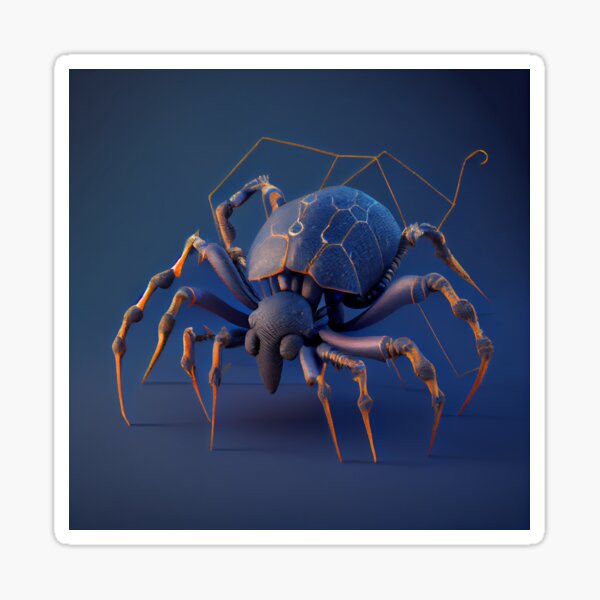 Funny Elephant Spider Design: Whimsical Art for Any Surface Glossy Sticker